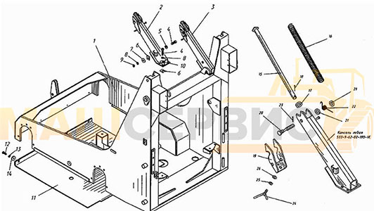 Рама в сборе погрузчика МКСМ