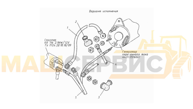 Установка генератора и стартера МКСМ-800