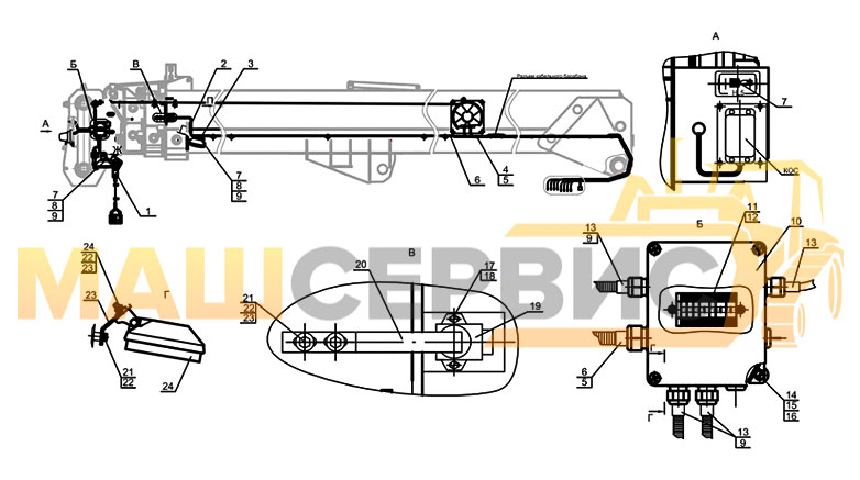 Электрооборудование стрелы КС-55713-1В.80.600-4