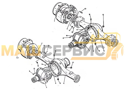 Передний мост MPLP-208. Задний мост MTLP-208